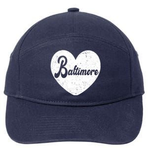 Baltimore Heart Baseball Sports Fan 7-Panel Snapback Hat