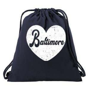 Baltimore Heart Baseball Sports Fan Drawstring Bag