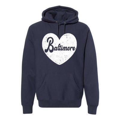 Baltimore Heart Baseball Sports Fan Premium Hoodie