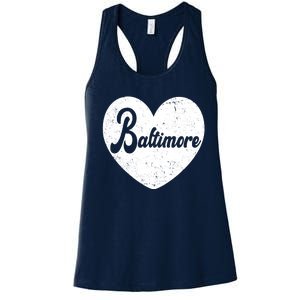 Baltimore Heart Baseball Sports Fan Women's Racerback Tank