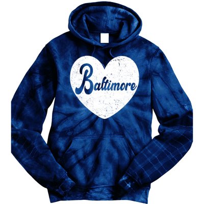 Baltimore Heart Baseball Sports Fan Tie Dye Hoodie