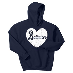 Baltimore Heart Baseball Sports Fan Kids Hoodie