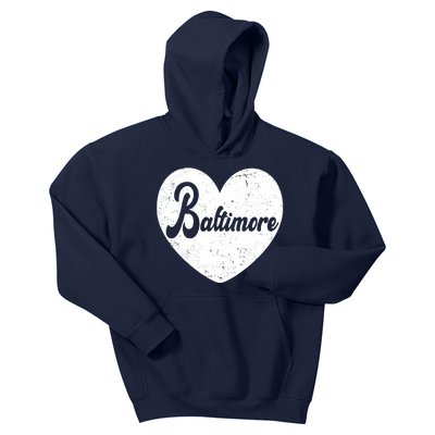 Baltimore Heart Baseball Sports Fan Kids Hoodie