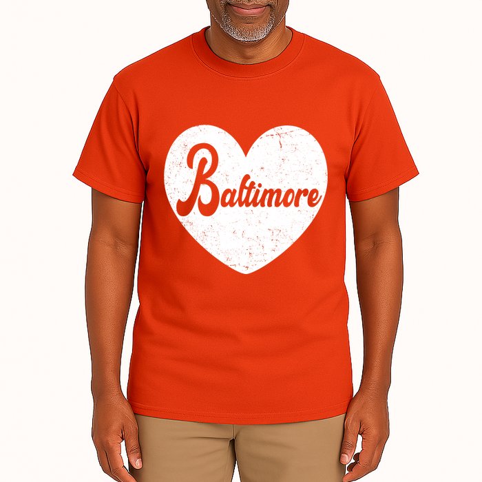 Baltimore Heart Baseball Sports Fan Tall T-Shirt