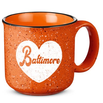 Baltimore Heart Baseball Sports Fan 15oz Campfire Ceramic Mug