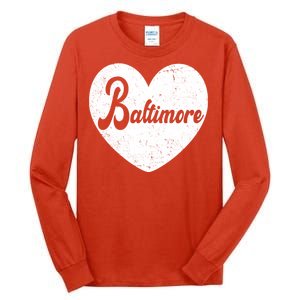 Baltimore Heart Baseball Sports Fan Tall Long Sleeve T-Shirt