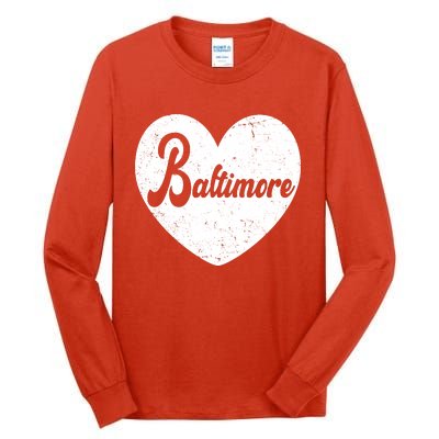 Baltimore Heart Baseball Sports Fan Tall Long Sleeve T-Shirt