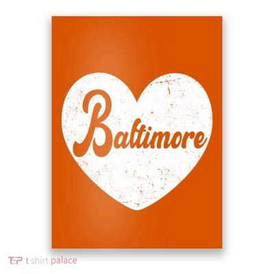Baltimore Heart Baseball Sports Fan Poster