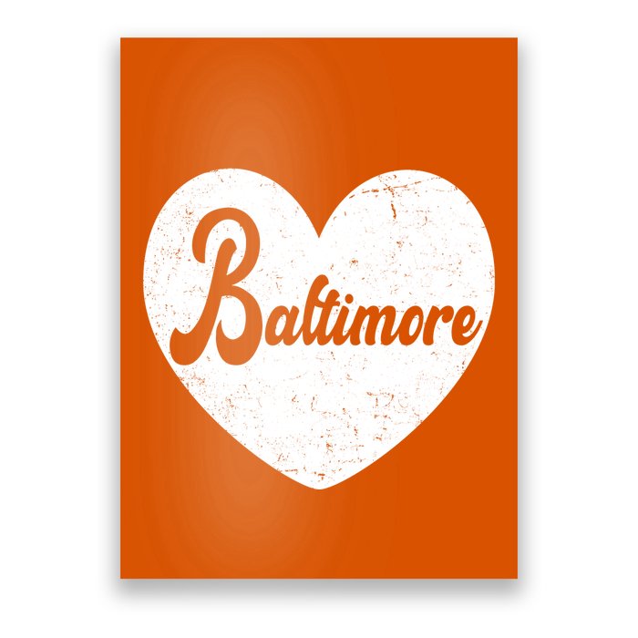 Baltimore Heart Baseball Sports Fan Poster