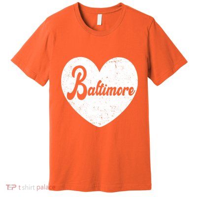 Baltimore Heart Baseball Sports Fan Premium T-Shirt
