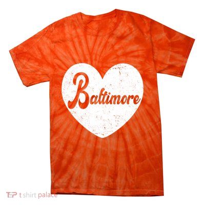 Baltimore Heart Baseball Sports Fan Tie-Dye T-Shirt