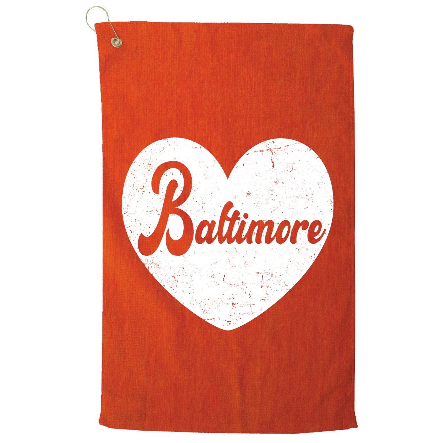 Baltimore Heart Baseball Sports Fan Golf Towel