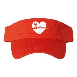 Baltimore Heart Baseball Sports Fan Valucap Bio-Washed Visor