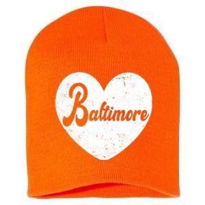 Baltimore Heart Baseball Sports Fan Short Acrylic Beanie