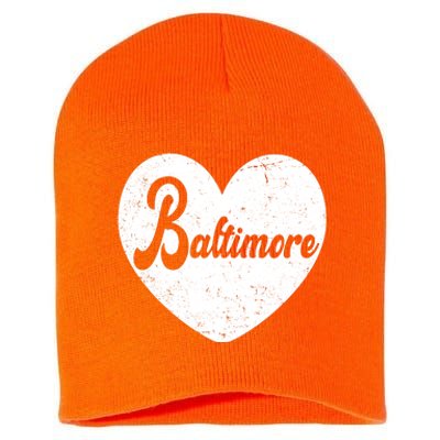 Baltimore Heart Baseball Sports Fan Short Acrylic Beanie