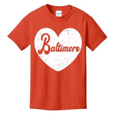 Baltimore Heart Baseball Sports Fan Kids T-Shirt