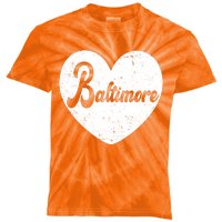 Baltimore Heart Baseball Sports Fan Kids Tie-Dye T-Shirt