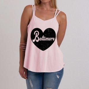 Baltimore Heart Baseball Sports Fan Women's Strappy Tank