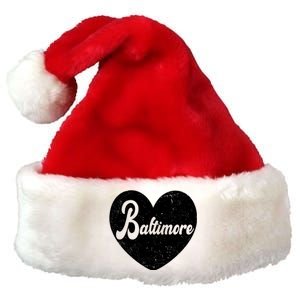 Baltimore Heart Baseball Sports Fan Premium Christmas Santa Hat