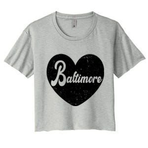 Baltimore Heart Baseball Sports Fan Women's Crop Top Tee