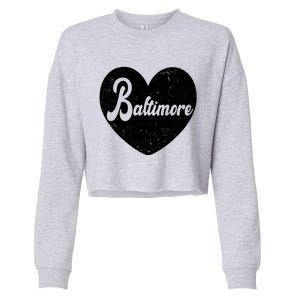 Baltimore Heart Baseball Sports Fan Cropped Pullover Crew