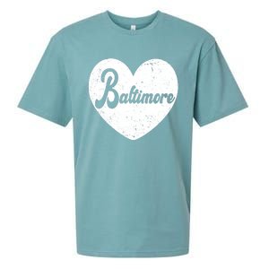 Baltimore Heart Baseball Sports Fan Sueded Cloud Jersey T-Shirt