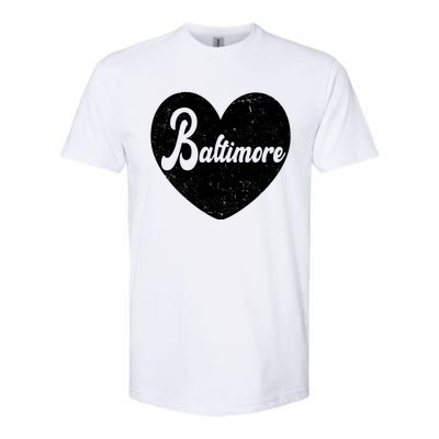 Baltimore Heart Baseball Sports Fan Softstyle CVC T-Shirt