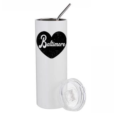 Baltimore Heart Baseball Sports Fan Stainless Steel Tumbler