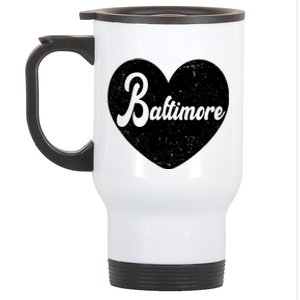 Baltimore Heart Baseball Sports Fan Stainless Steel Travel Mug