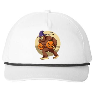 Bigfoot Halloween Bigfoot Lover Pumpkin Bigfoot Halloween Snapback Five-Panel Rope Hat