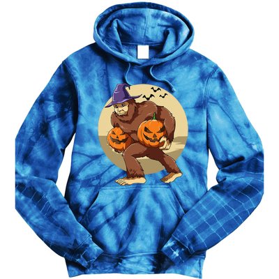 Bigfoot Halloween Bigfoot Lover Pumpkin Bigfoot Halloween Tie Dye Hoodie