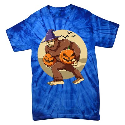 Bigfoot Halloween Bigfoot Lover Pumpkin Bigfoot Halloween Tie-Dye T-Shirt