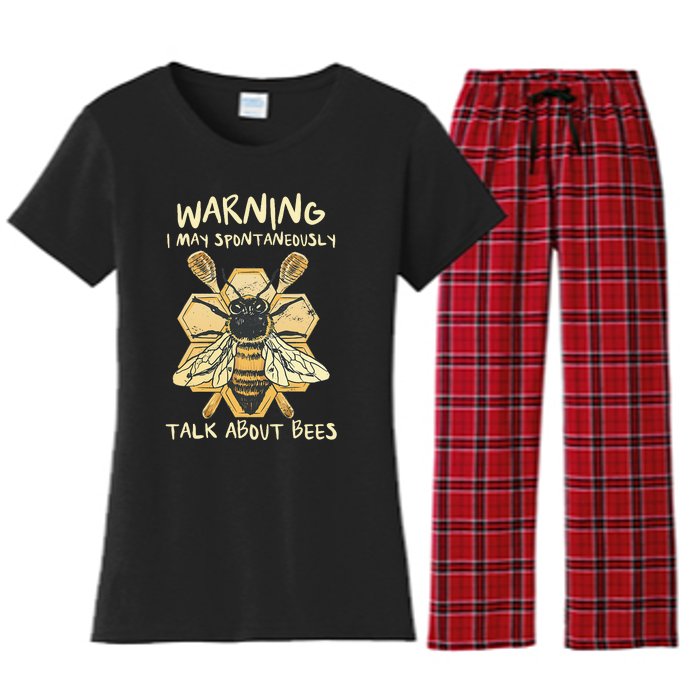 Bee Honeycomb Beekeeper Apiarist Funny Beekeeping Lover Women's Flannel Pajama Set