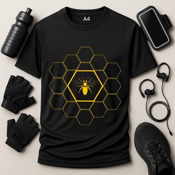 Bee Honeycomb Beekeeper Beekeeping Cooling Performance Crew T-Shirt