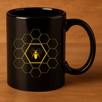 Bee Honeycomb Beekeeper Beekeeping 11oz C Handle Ceramic Mug