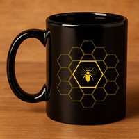 Bee Honeycomb Beekeeper Beekeeping 11oz C Handle Ceramic Mug
