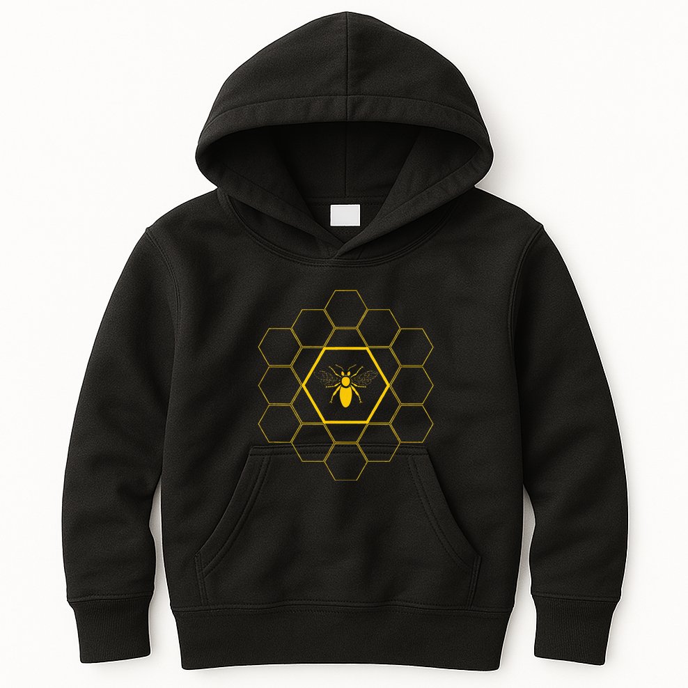 Bee Honeycomb Beekeeper Beekeeping Kids Hoodie