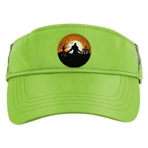 Bigfoot Halloween Bigfoot Night Stroll Bigfoot In Graveyard Adult Drive Performance Visor