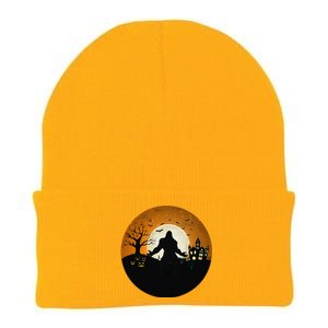 Bigfoot Halloween Bigfoot Night Stroll Bigfoot In Graveyard Knit Cap Winter Beanie