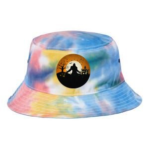 Bigfoot Halloween Bigfoot Night Stroll Bigfoot In Graveyard Tie Dye Newport Bucket Hat