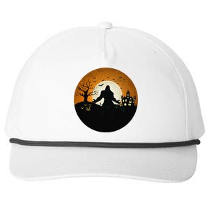 Bigfoot Halloween Bigfoot Night Stroll Bigfoot In Graveyard Snapback Five-Panel Rope Hat