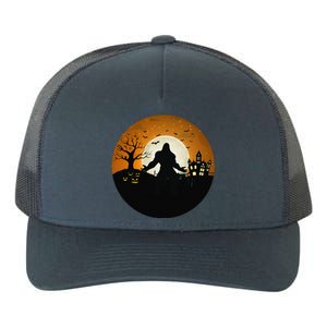 Bigfoot Halloween Bigfoot Night Stroll Bigfoot In Graveyard Yupoong Adult 5-Panel Trucker Hat