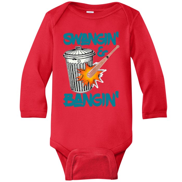 Bangin Houston Baseball Team Baby Long Sleeve Bodysuit