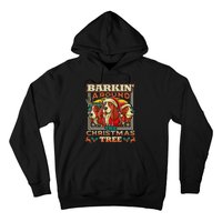 Basset Hound Barkin Around The Christmas Tree Dog Santa Hoodie