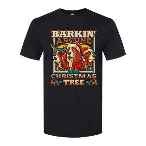 Basset Hound Barkin Around The Christmas Tree Dog Santa Softstyle CVC T-Shirt