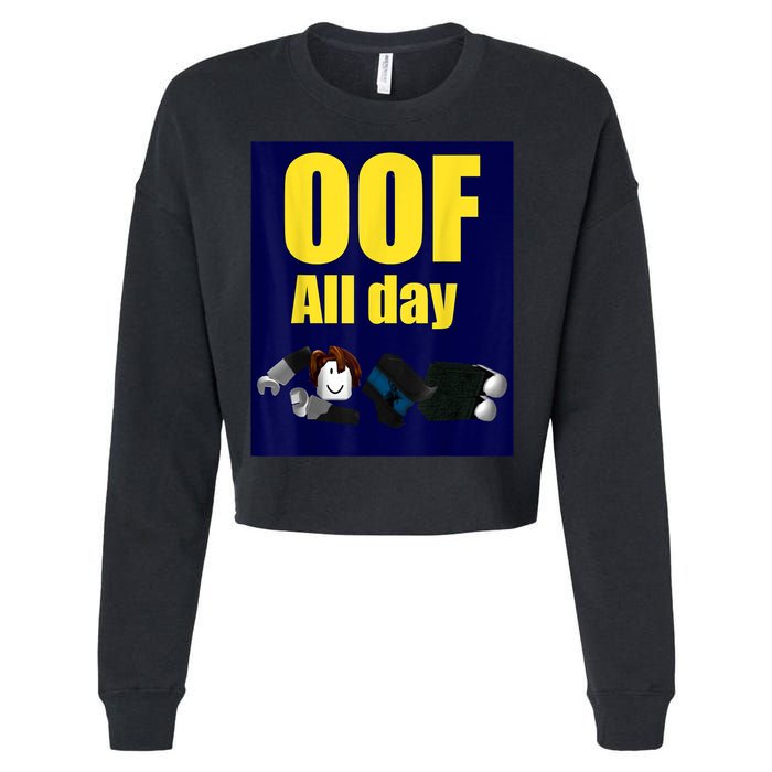 Bacon Hair Boy Oof All Day Design For Pc Vr &Amp; Video Gamers Cropped Pullover Crew