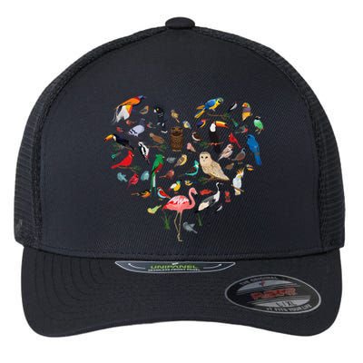 Bird Heart Birding Bird Watching Birder Bird Watcher Flexfit Unipanel Trucker Cap