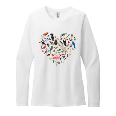 Bird Heart Birding Bird Watching Birder Bird Watcher Womens CVC Long Sleeve Shirt