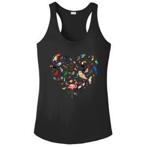 Bird Heart Birding BirdWatching Birder Bird Watcher Ladies PosiCharge Competitor Racerback Tank