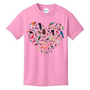 Bird Heart Birding BirdWatching Birder Bird Watcher Kids T-Shirt